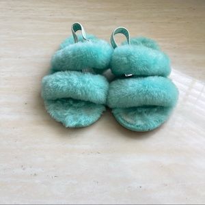 UGG Oh Yeah Little Kid Turquoise Slingback Sandals Size US 10